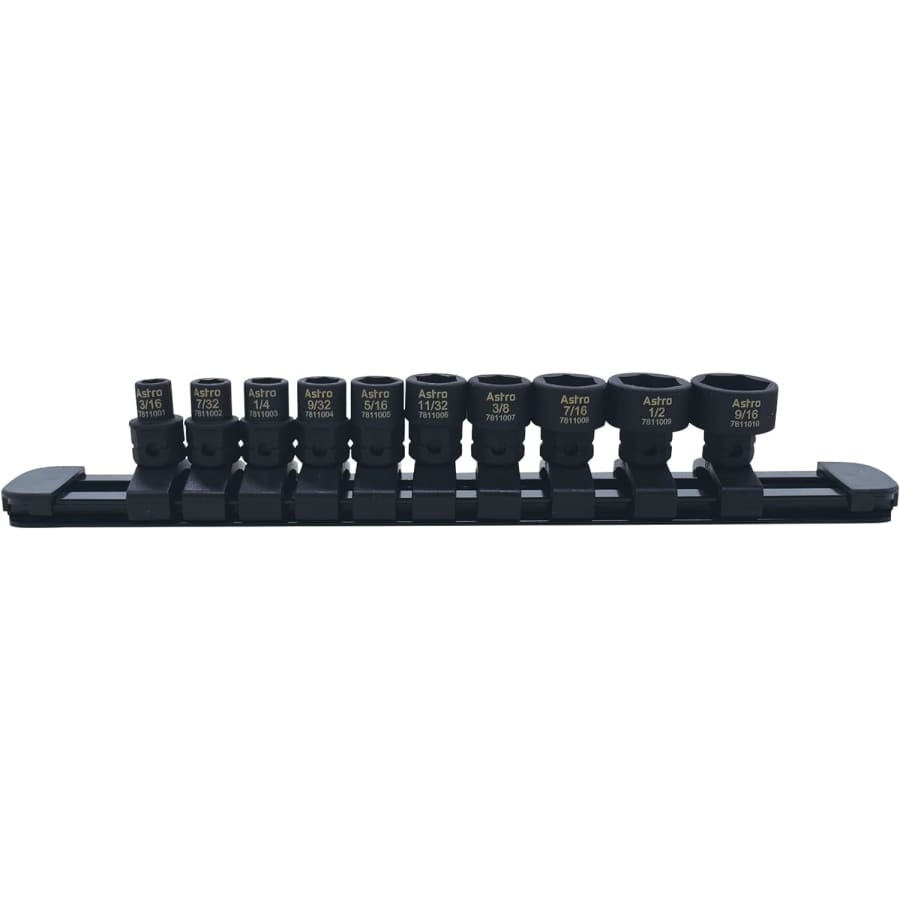 Astro Tools 1/4" Drive Low Profile 10-Piece Nano Impact Sockets: $24