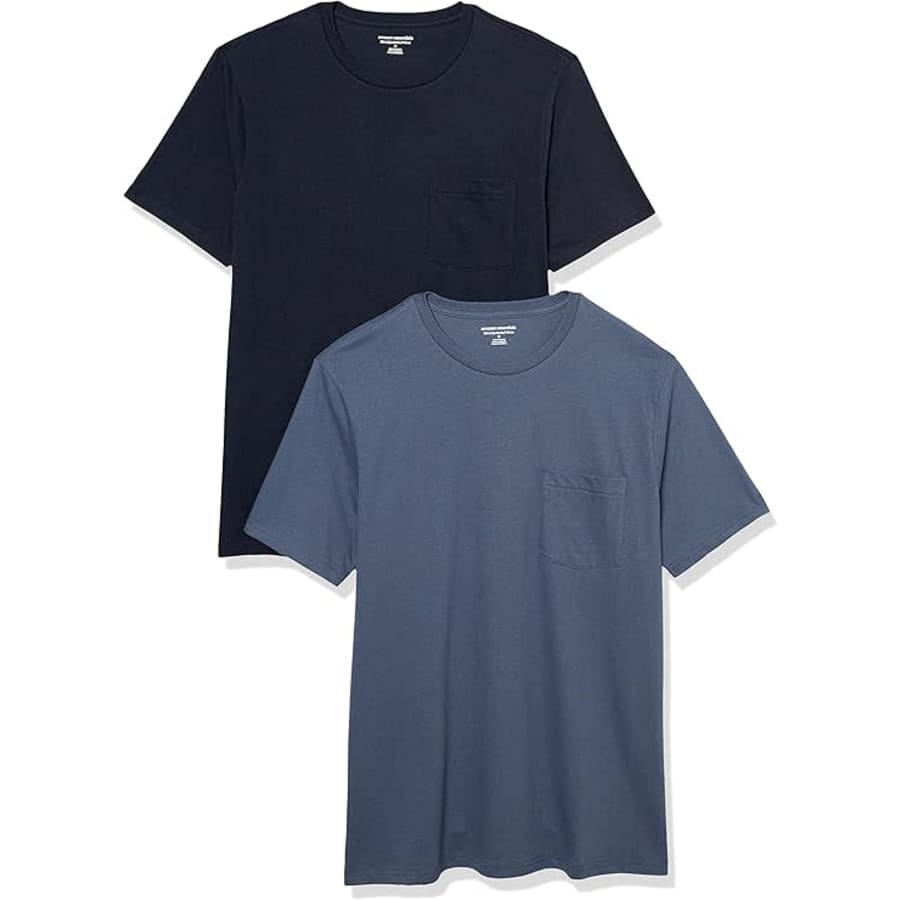 Amazon Essentials Men's Crewneck Pocket T-Shirt 2-Pack: From $11 Amazon Essentials Men's Crewneck Pocket T-Shirt 2-Pack: From $11