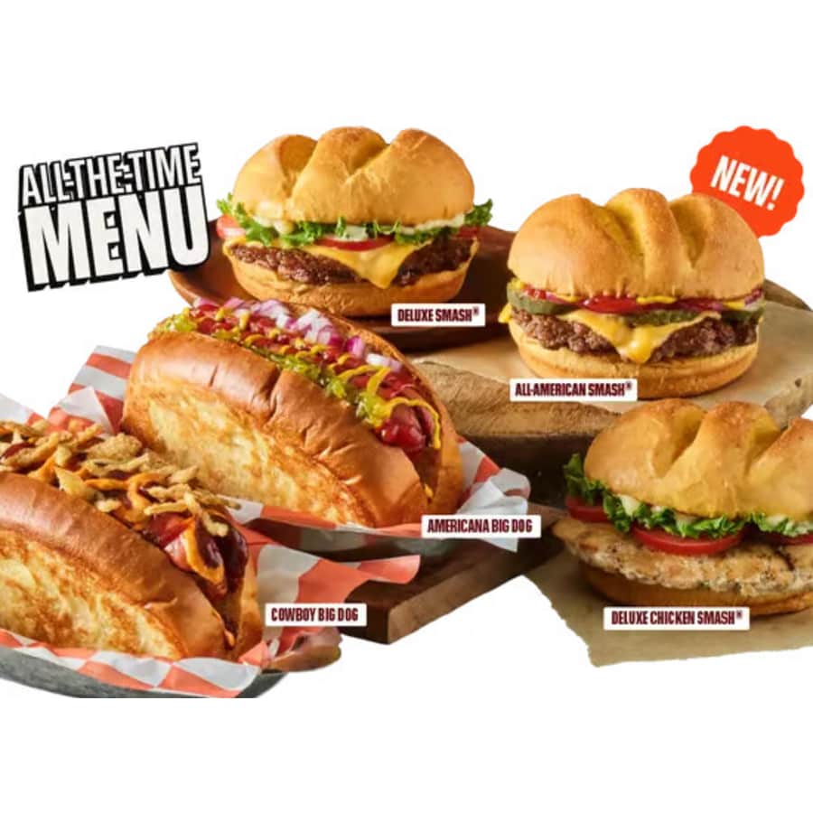 SmashBurger All-The-Time Menu: $4.99 items SmashBurger All-The-Time Menu: $4.99 items