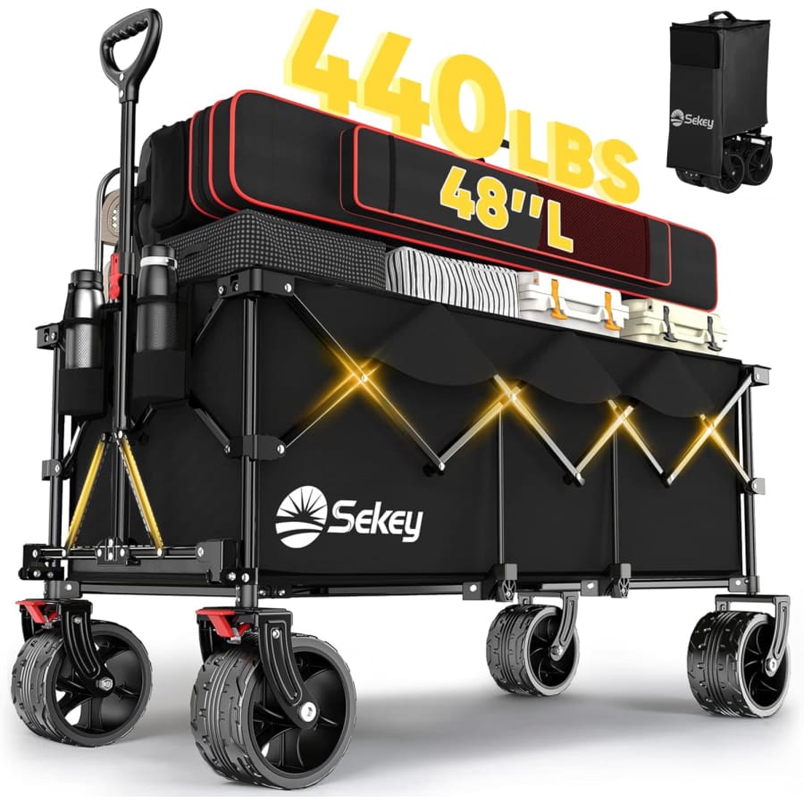 Sekey 48'' 440-lbs. Capacity Foldable Garden Wagon: $99.99 Sekey 48'' 440-lbs. Capacity Foldable Garden Wagon: $99.99