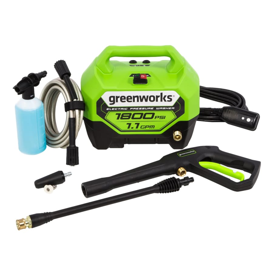 Greenworks 1800-PSI Cold Water Electric Pressure Washer w/ 2 Spray Tips: $79