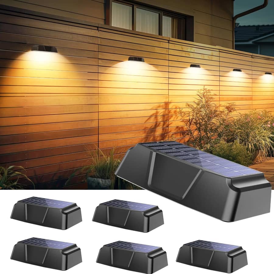 Brightown Solar Fence Light 6-Pack: $14