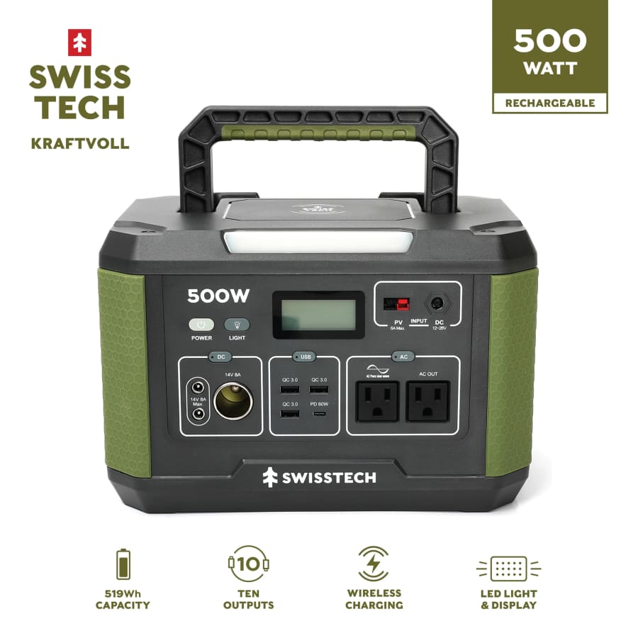 Swiss Tech 500W Portable Power Station: $249.94