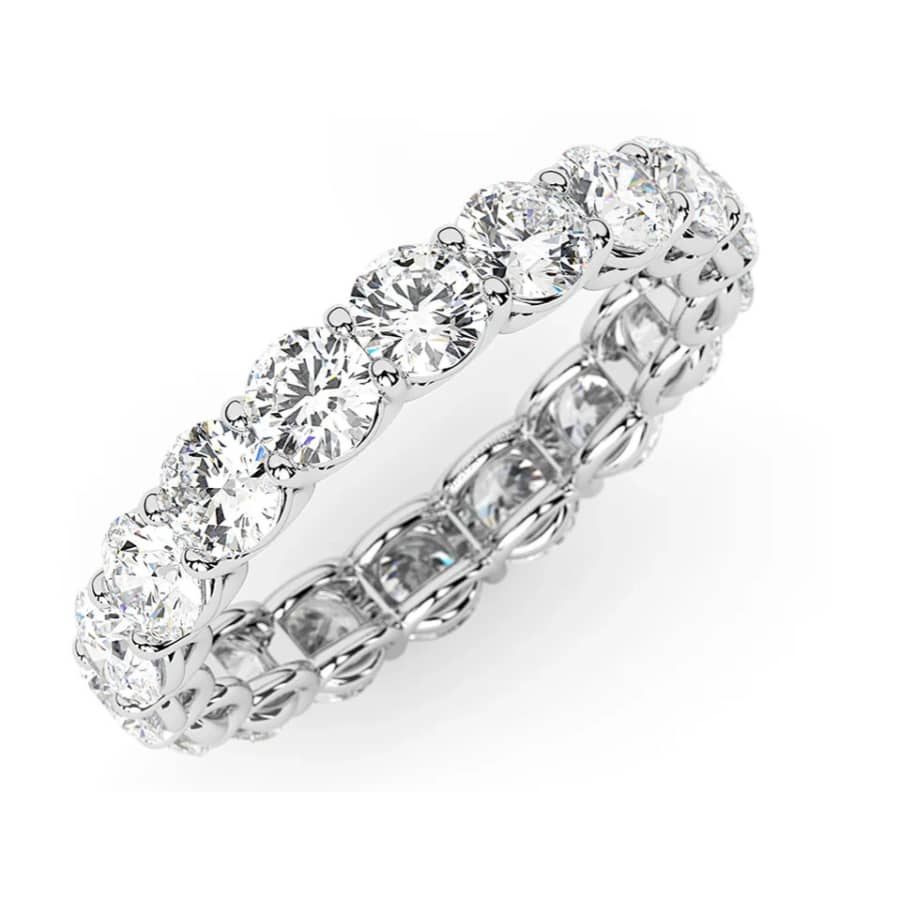 AGI Certified 2-tcw. Round Lab Grown Diamond Eternity Band in 14K White Gold: $850