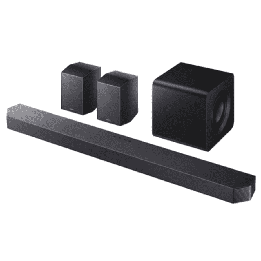Samsung Q-Series Soundbar w/ Subwoofer, Rear Speaker: $600