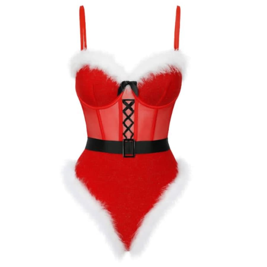 Avidlove Snap Crotch Santa Bodysuit With Belt: $23.10