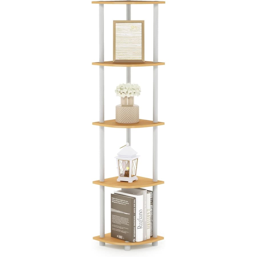 Furinno Turn-N-Tube 5-Tier Corner Shelf: $21