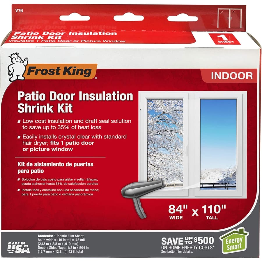 Frost King 84"x 110" Patio Door Shrink Window Kit: $7.09 Frost King 84"x 110" Patio Door Shrink Window Kit: $7.09