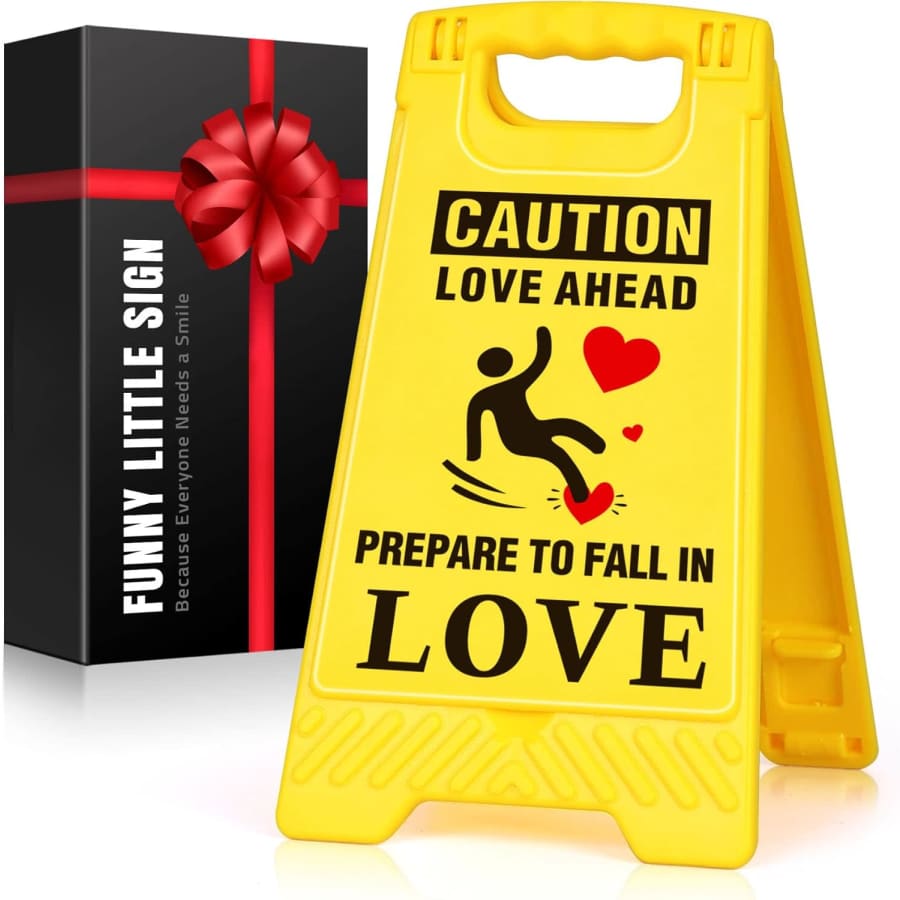 Caution Love Ahead Mini Sign: $1.50