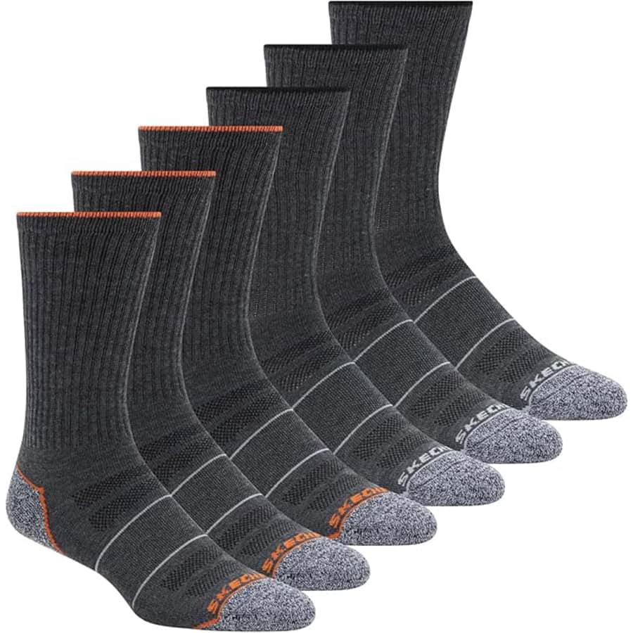 Skechers Men's Work Crew Socks 6-Pack: $8 Skechers Men's Work Crew Socks 6-Pack: $8