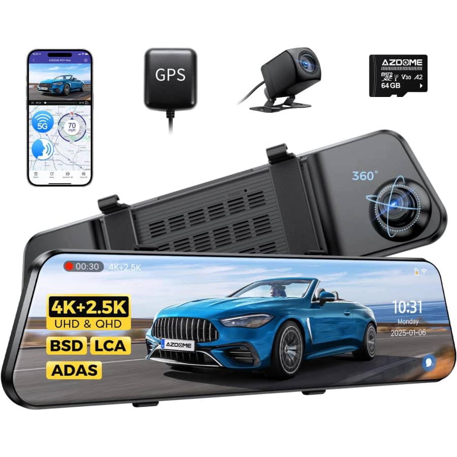 Azdome PG17 Max 4K Mirror Dash Cam: $95.99 Azdome PG17 Max 4K Mirror Dash Cam: $95.99