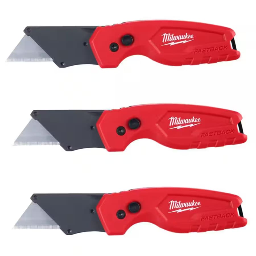 Milwaukee FASTBACK Compact Folding Utility Knife 3-Pack: $20