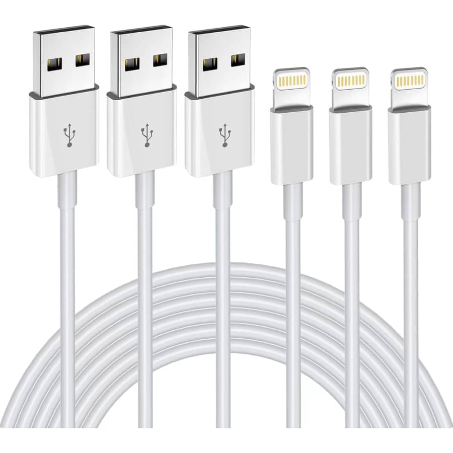 Oceek 6-Foot USB-A to Lightning Cable 3-Pack: $5.59