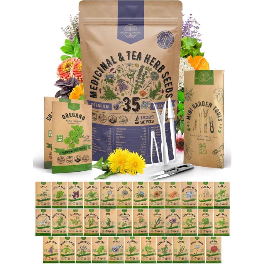 Medicinal & Tea Herb Seeds Variety 35-Pack: $28 Medicinal & Tea Herb Seeds Variety 35-Pack: $28