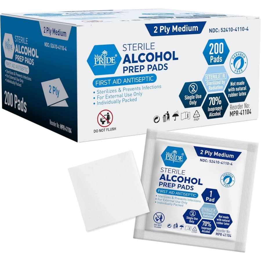 Med Pride Sterile Alcohol Prep Pads 200-Count Box: $5.10 via Sub & Save Med Pride Sterile Alcohol Prep Pads 200-Count Box: $5.10 via Sub & Save