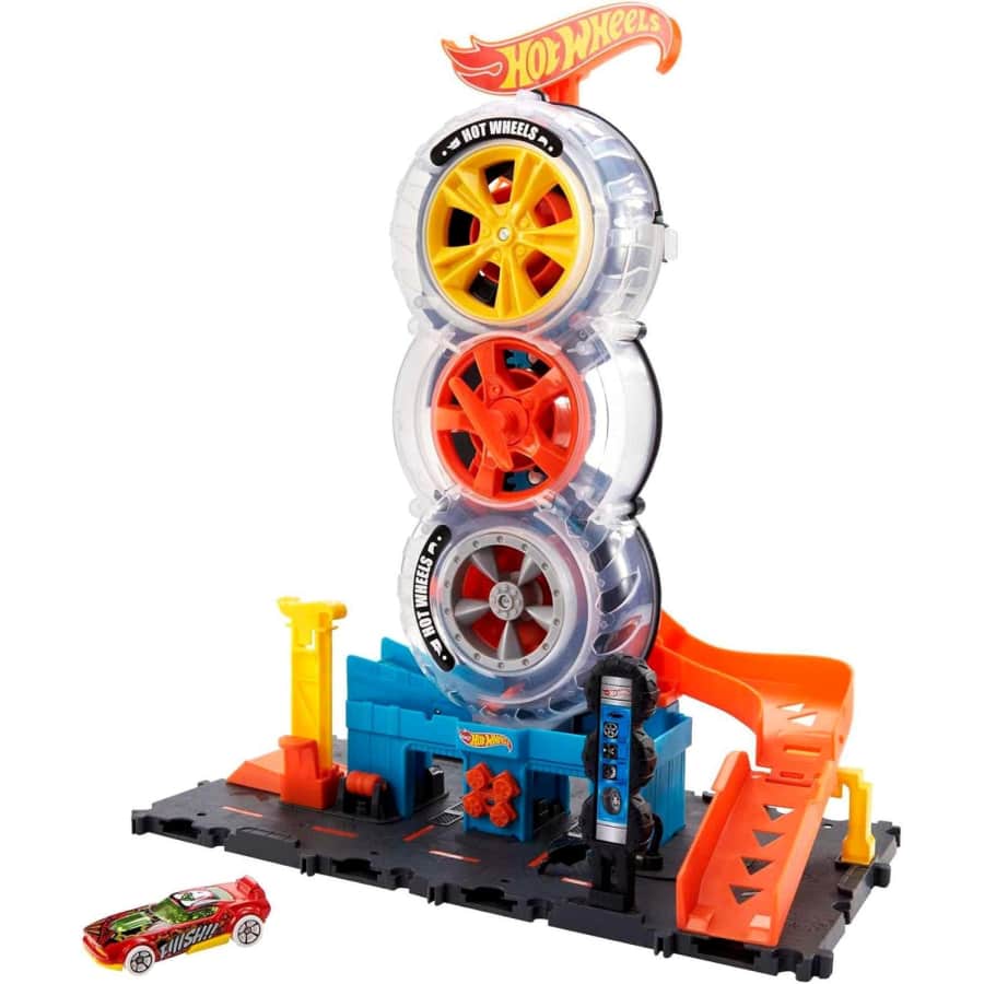 Hot Wheels City Super Twist Tire Shop Track Set: $17 Hot Wheels City Super Twist Tire Shop Track Set: $17