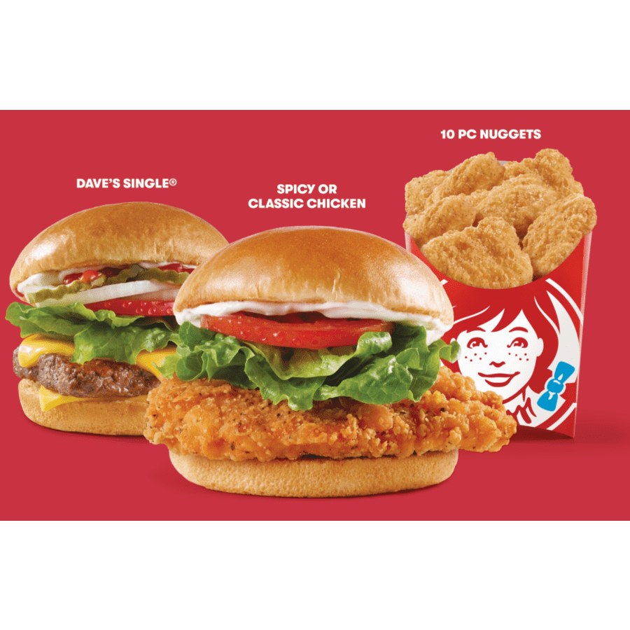 Wendy's Burgers and Nuggets: 2 items for $7 Wendy's Burgers and Nuggets: 2 items for $7