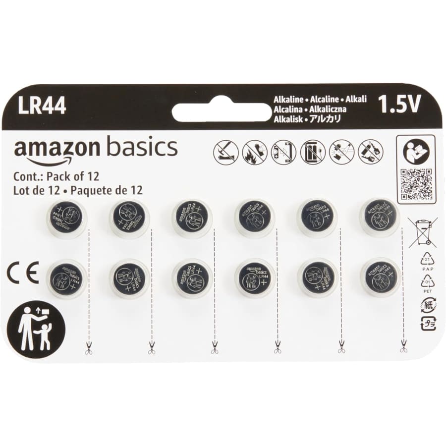 Amazon Basics 12-Pack LR44 Alkaline Button Cell Battery: $5.99 via Subscribe & Save w/ Prime Amazon Basics 12-Pack LR44 Alkaline Button Cell Battery: $5.99 via Subscribe & Save w/ Prime
