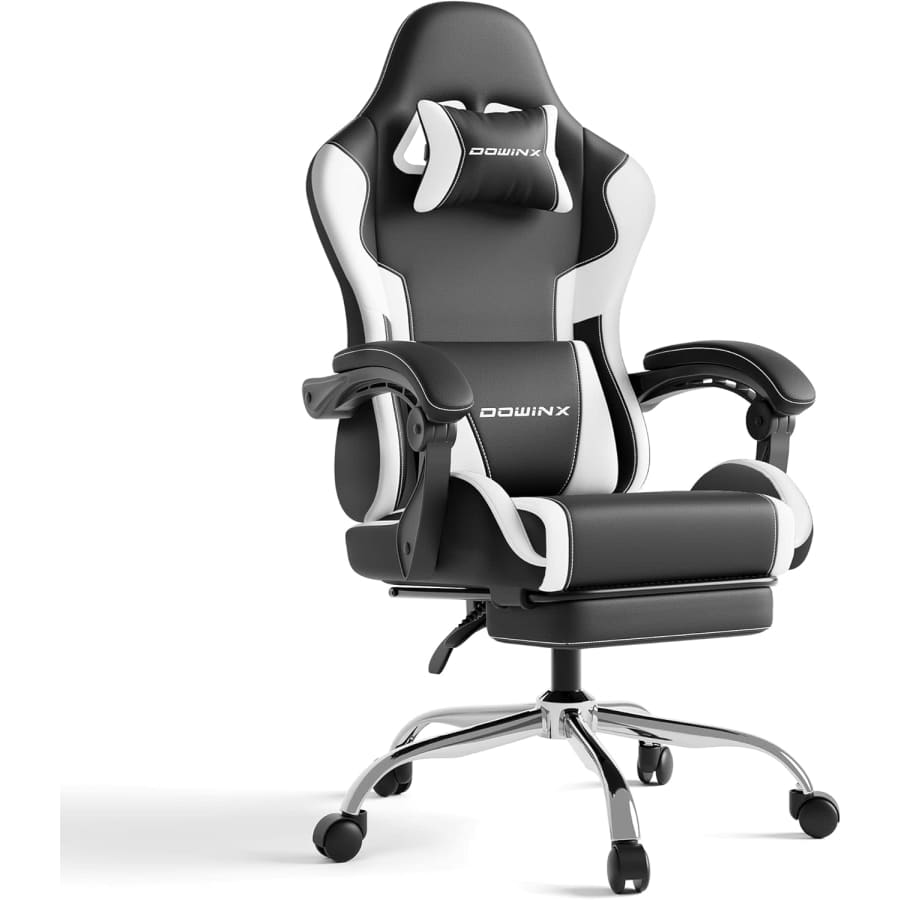Massage Lumbar Gaming Chair with Footrest: $63.99 Massage Lumbar Gaming Chair with Footrest: $63.99