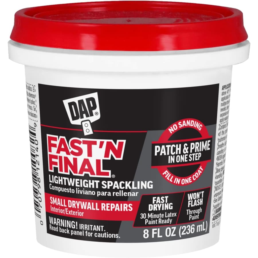 Dap Fast N Final Lightweight Spackling 8-oz. Tub: $3