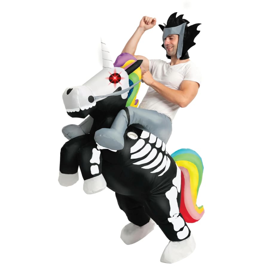 Adults' Ride-A-Skeleton Unicorn Inflatable Costume: $35 Adults' Ride-A-Skeleton Unicorn Inflatable Costume: $35