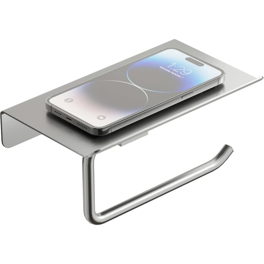 Stainless Steel Toilet Paper Holder with Shelf: $9.49