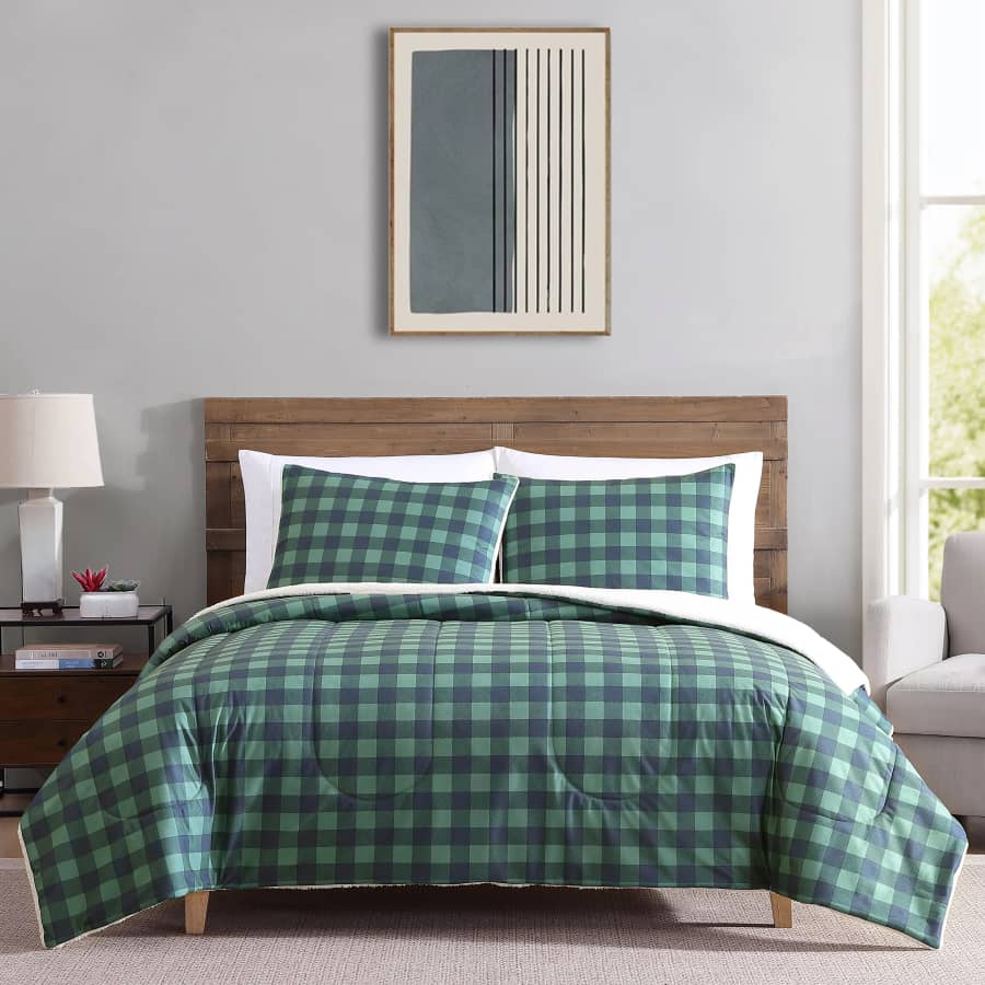 Mainstays 3-Piece Reversible Flannel / Sherpa Comforter Set: Full/Queen for $19, King for $22 Mainstays 3-Piece Reversible Flannel / Sherpa Comforter Set: Full/Queen for $19, King for $22