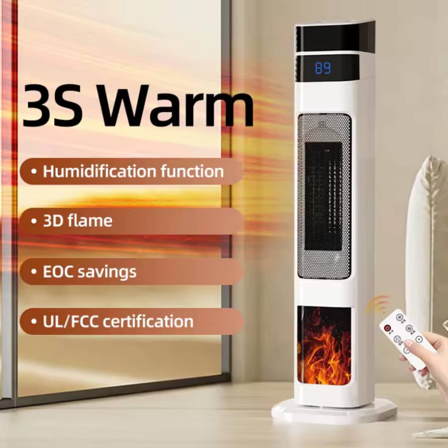 4-in-1 1,500W Ceramic Tower Heater and Humidifier: $37