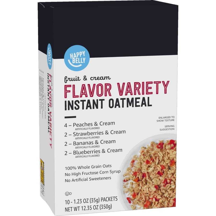 Happy Belly Fruit & Cream Variety Instant Oatmeal 10-Pack: $1.54 via Sub & Save Happy Belly Fruit & Cream Variety Instant Oatmeal 10-Pack: $1.54 via Sub & Save