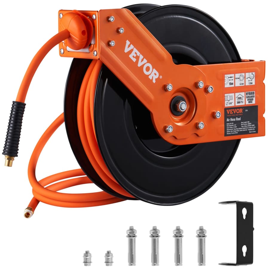 Vevor 3/8" x 50-Foot Retractable Air Hose Reel: $73 Vevor 3/8" x 50-Foot Retractable Air Hose Reel: $73