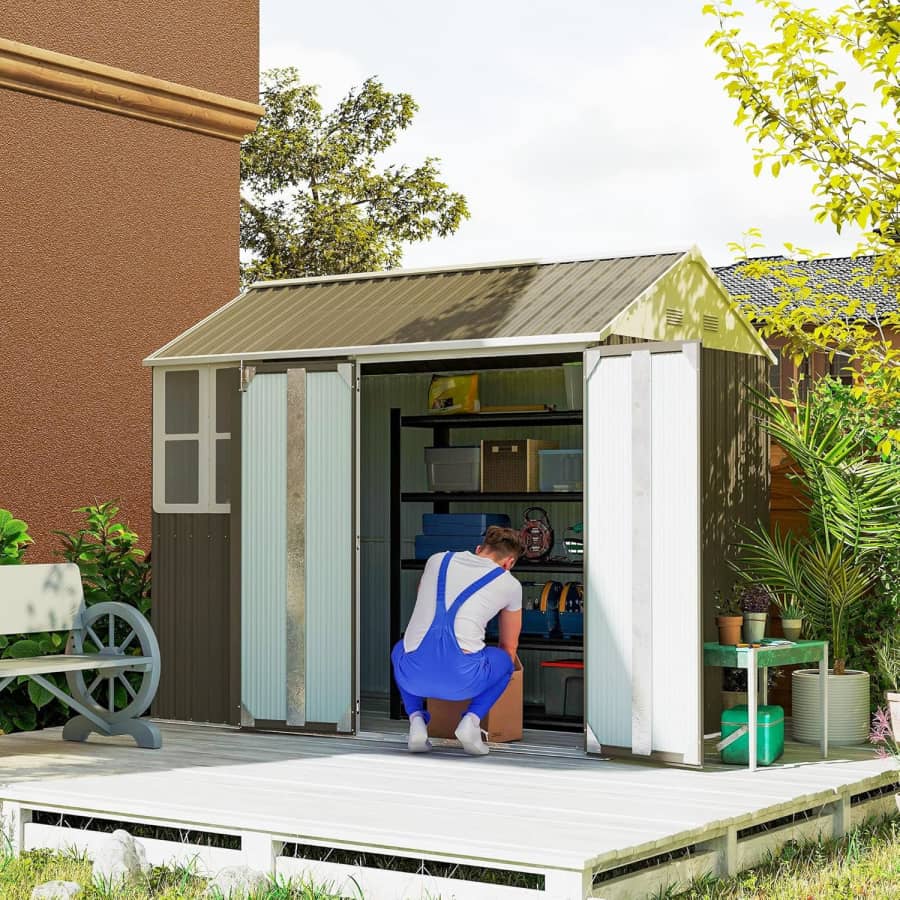 Outsunny 8x5.5-Foot Outdoor Storage Shed: $254