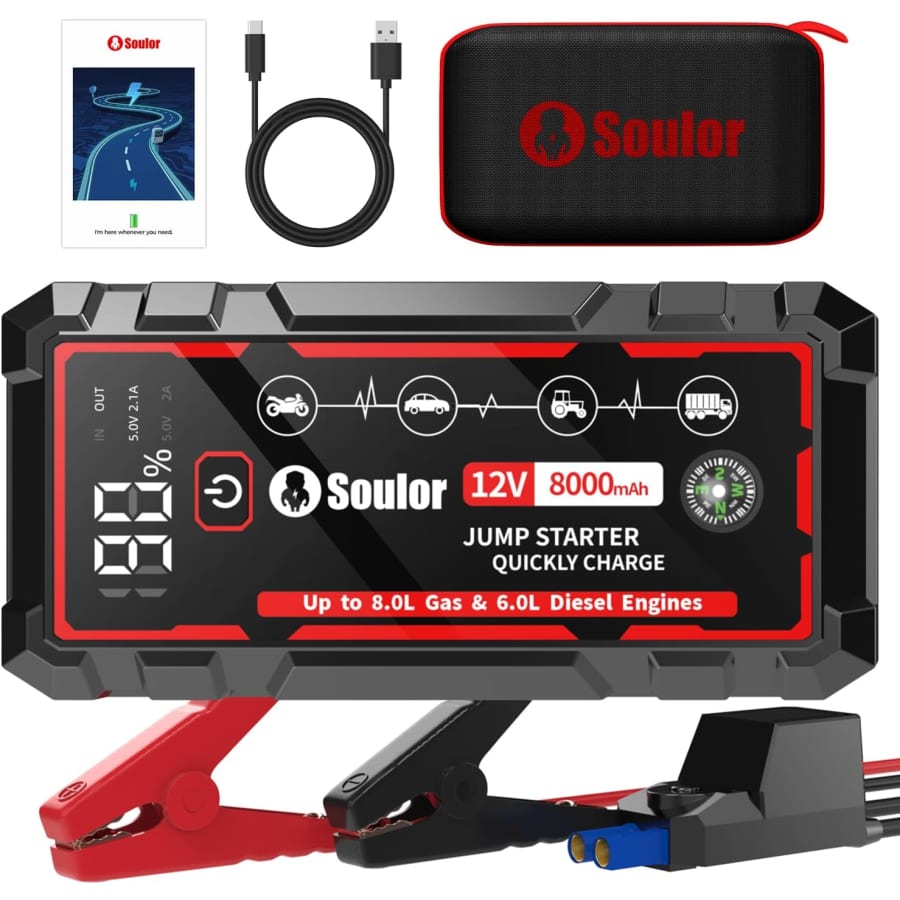 Soulor 8-in-1 5000A Car Battery Jump Starter: $17.95 Soulor 8-in-1 5000A Car Battery Jump Starter: $17.95
