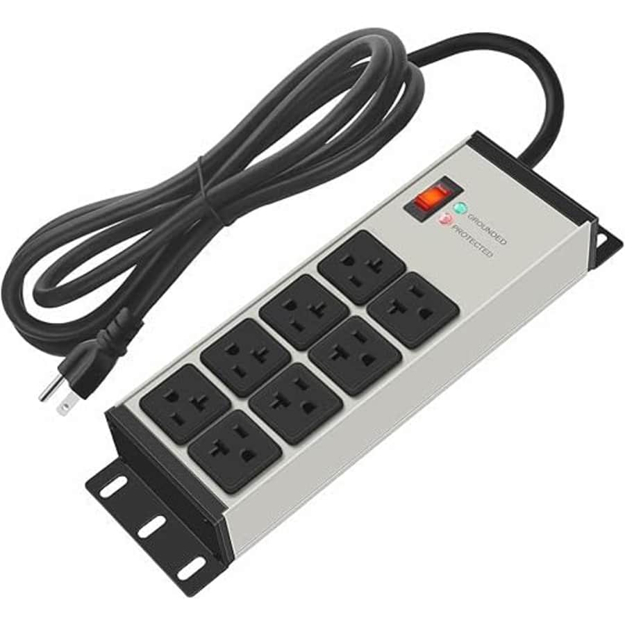 Heavy Duty 8-Outlet 12-Gauge Surge Protector w/ 6FT Cord: $29.99