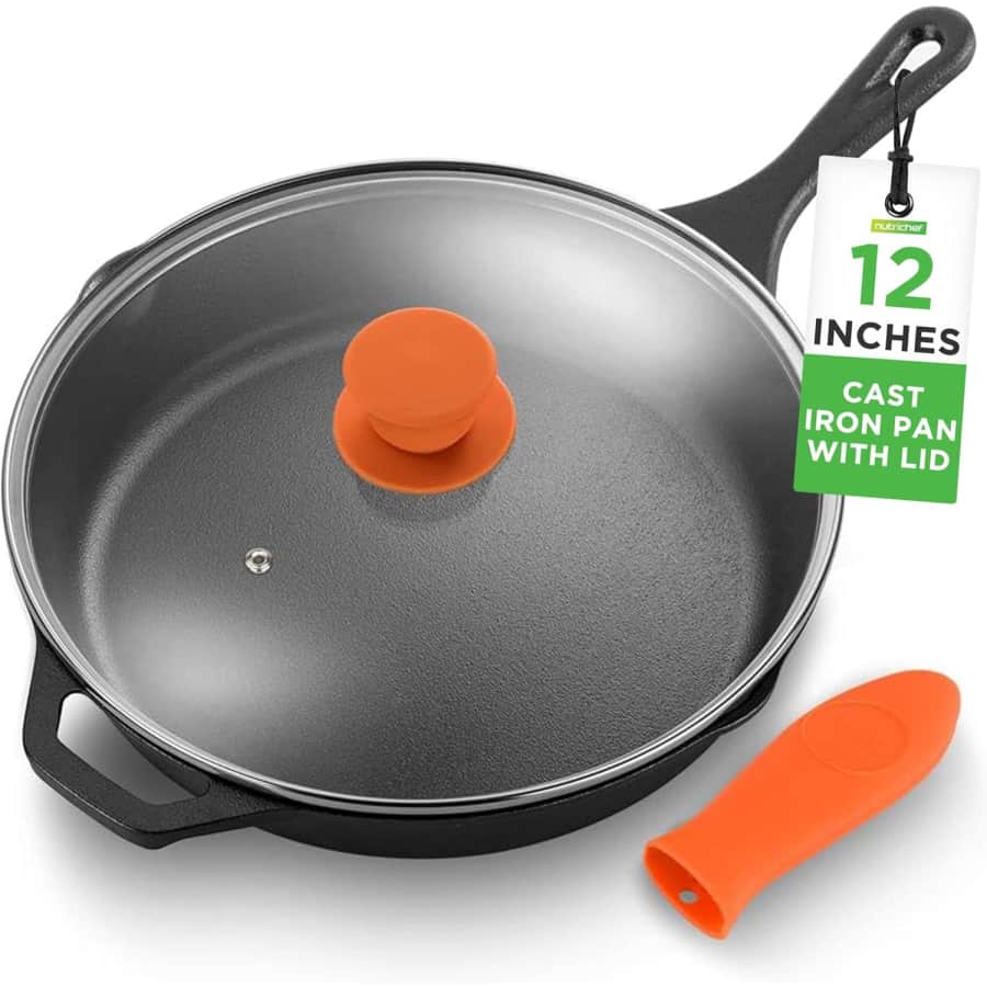 NutriChef 12" Cast Iron Skillet: $30