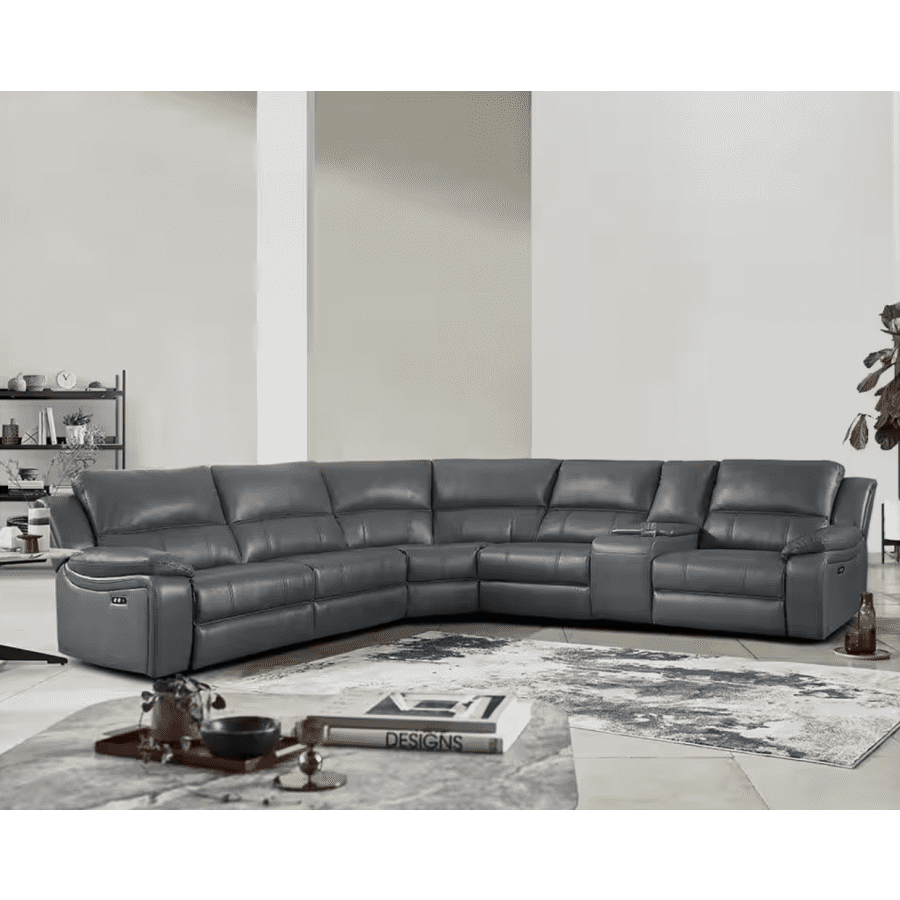 Lazzara Clayton 135.5" 6-piece Modular Power Reclining Sectional Sofa: $2,186