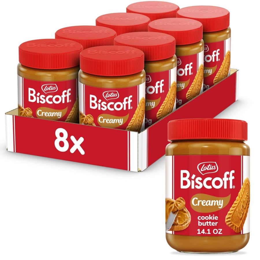 Lotus Biscoff 14.1-oz. Creamy Cookie Butter Spread 8-Pack: $22.43