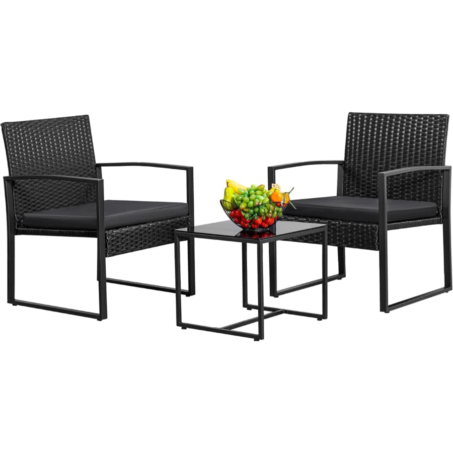 Greesum 3-Piece Outdoor Wicker Conversation Set: $79.99 Greesum 3-Piece Outdoor Wicker Conversation Set: $79.99