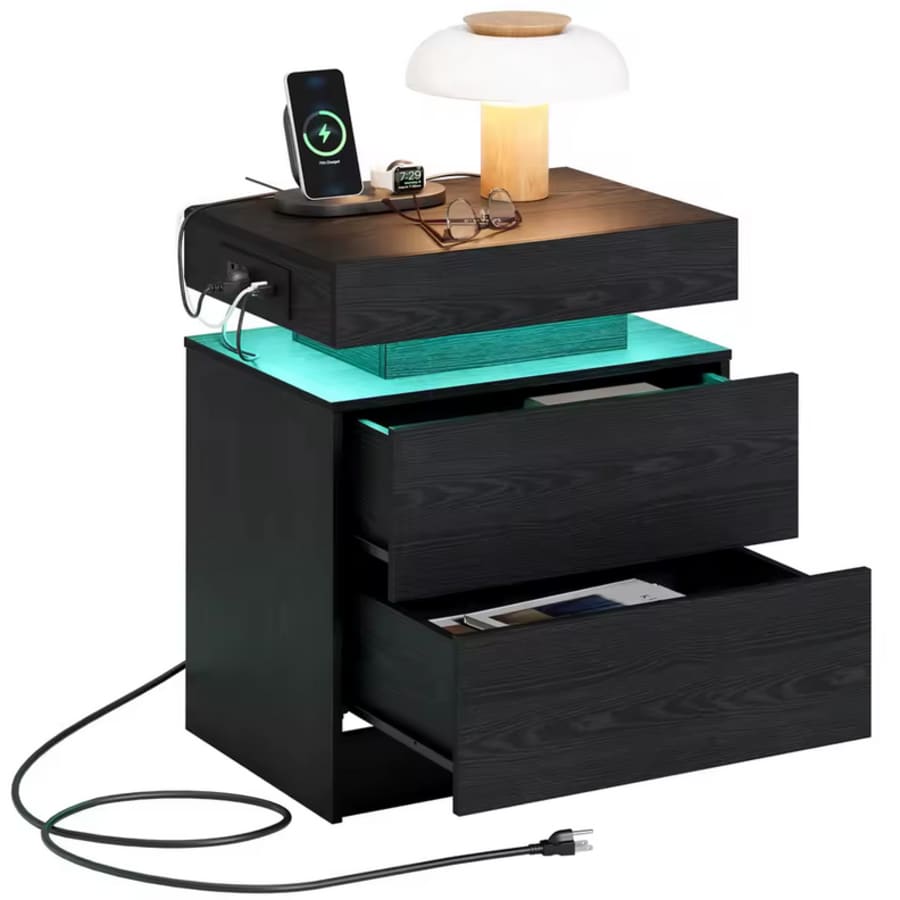 Likimio Night Stand w/ LED Light: $56 Likimio Night Stand w/ LED Light: $56