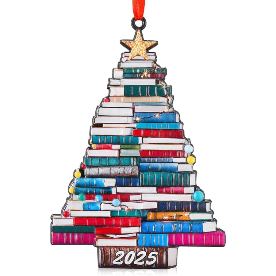 Venhoo Book Christmas Ornament 2025: $6.39