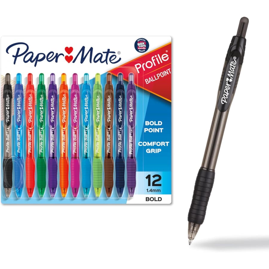 Paper Mate Profile Assorted Retractable Ballpoint Pens 12-Pack: $8
