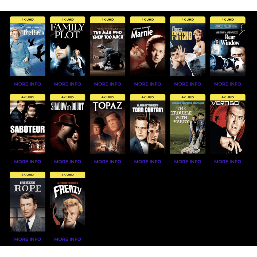 Alfred Hitchcock 14-Film Collection in 4K: $30