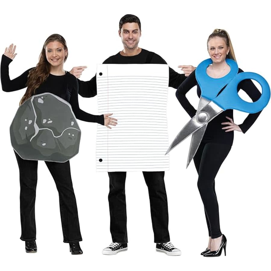 Fun World Rock, Paper, Scissor Adult Costume Set: $34 Fun World Rock, Paper, Scissor Adult Costume Set: $34