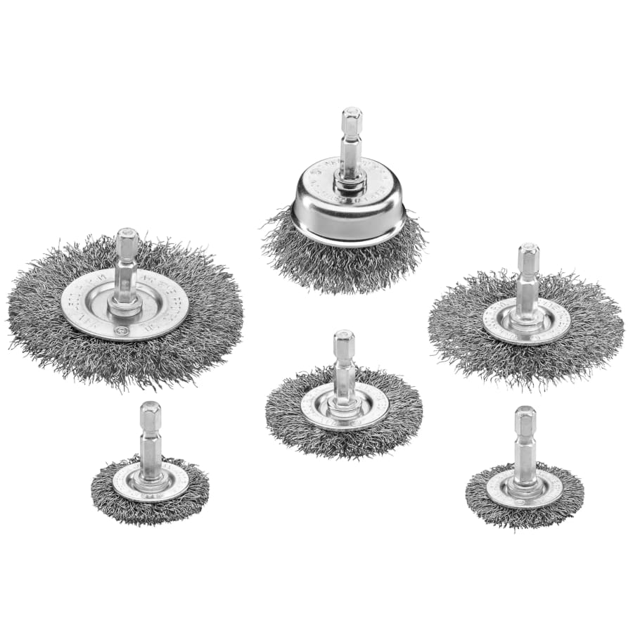 Hart 6-Piece Assorted Hex Shank Wire Wheel Brush Set: $7 Hart 6-Piece Assorted Hex Shank Wire Wheel Brush Set: $7