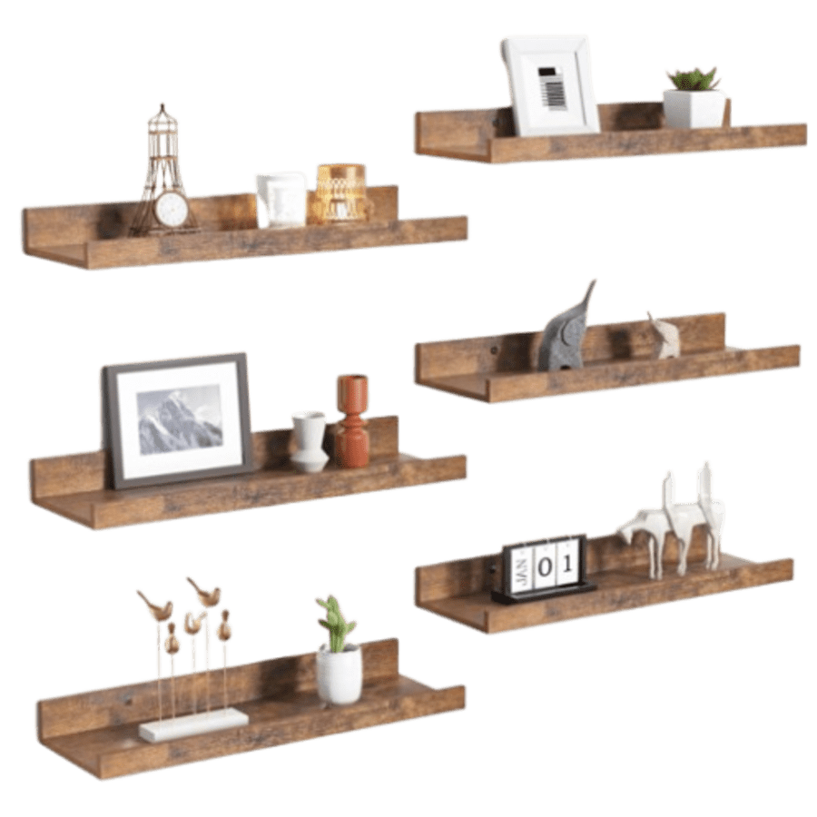 upsimples Set of 6 Floating Shelves: $21 upsimples Set of 6 Floating Shelves: $21