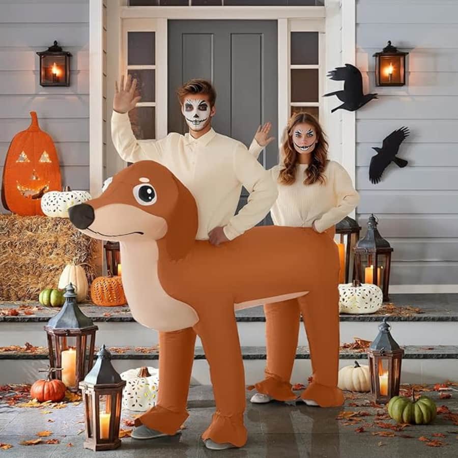 Couple Inflatable Dachshund Costume: $39.99