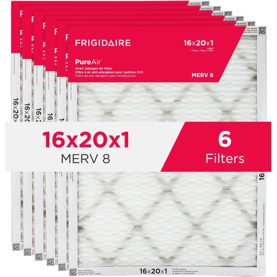Frigidaire PureAir 16x20x1 MERV 8 Allergen Electrostatic Air Conditioner Filters 6-Pack: $32 via Sub. & Save
