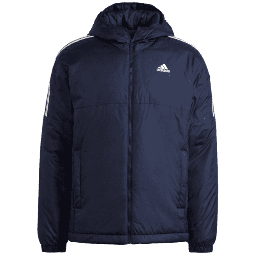 adidas Men's Essentials 3-Stripes Insulated Hooded Jacket: $27