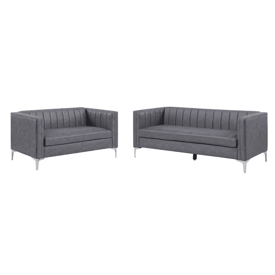 Morden Fort 2-Piece Loveseat and Sofa with Channel Backrest: $656 Morden Fort 2-Piece Loveseat and Sofa with Channel Backrest: $656