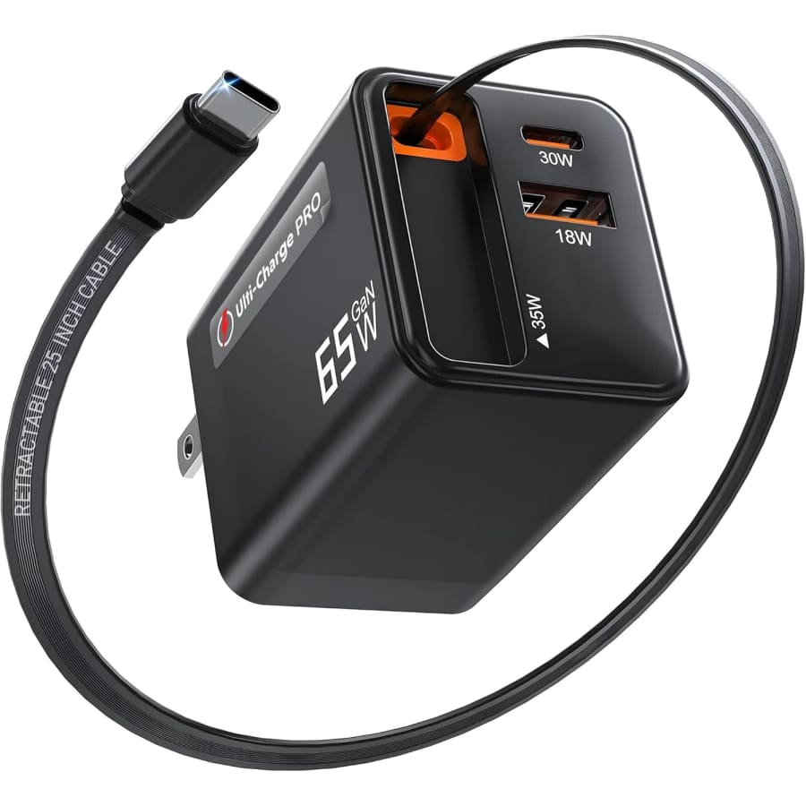 Ulti Charge Pro 65W USB-C Retractable Charger: $17.99