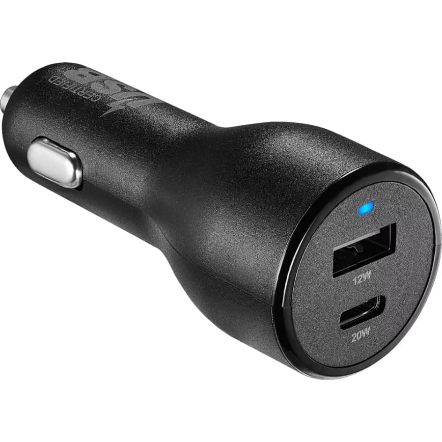 Bes Buy Essentials 32-Watt USB & USB-C Car Charger: $7.99